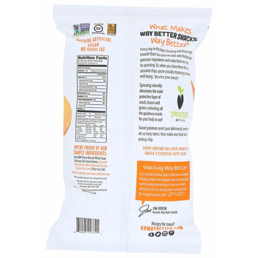 WAY BETTER SNACKS Grocery > Snacks > Chips WAY BETTER SNACKS Chip Trtll Swt Pto Large, 11 oz