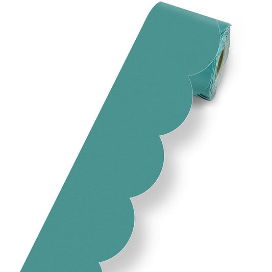 We Belong Teal Rolled Borders Scalloped (Pack of 6) - Border/Trimmer - Carson Dellosa Education
