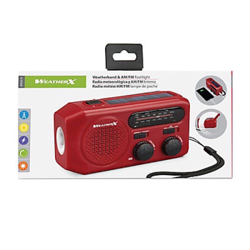 Weatherband Handcrank AM/FM Radio and Flashlight - Home/Home/Emergency Preparedness/Flashlights & Lanterns/ - WeatherX