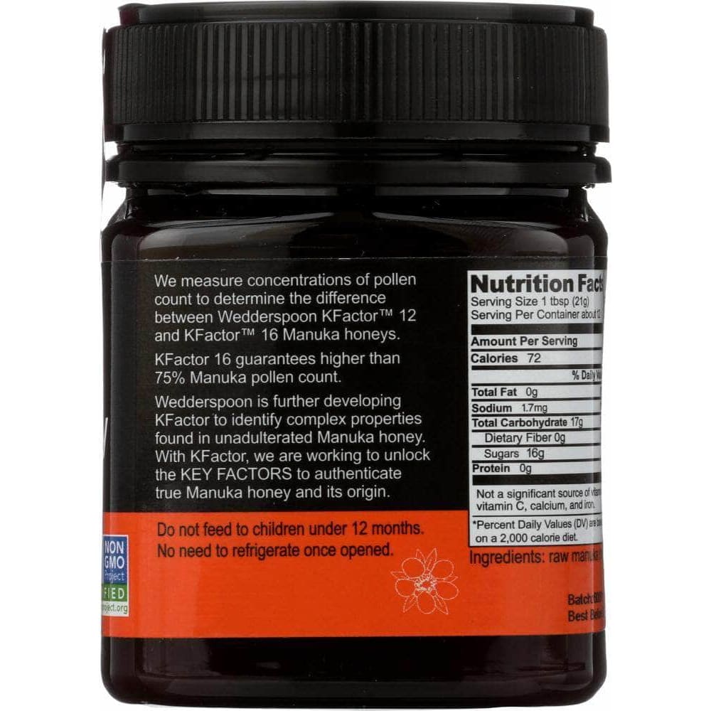 Wedderspoon Wedderspoon HONEY RAW MANUKA KFCTR 16 (8.800 OZ)