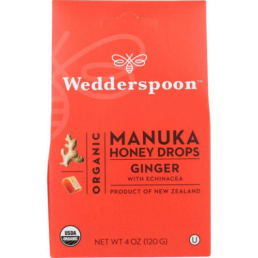 WEDDERSPOON Wedderspoon Organic Manuka Honey Drops Ginger, 4 Oz