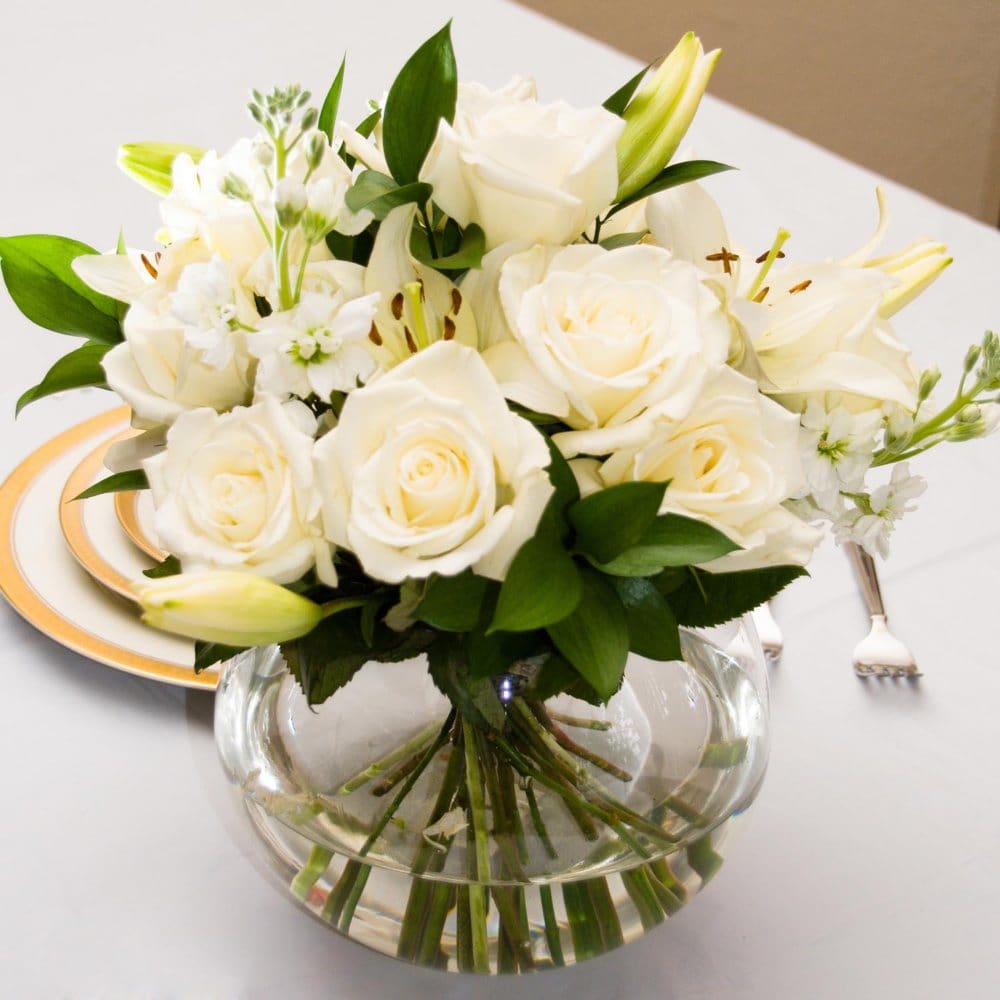 Wedding Collection White Centerpieces (6 pieces) - Wedding Flowers - Wedding