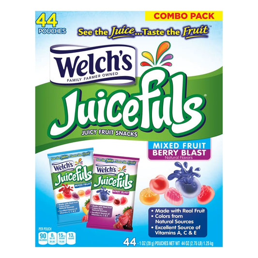 Welch’s Welch’s Juicefuls Mixed Fruit & Berry Blast 44CT - Home/Grocery Household & Pet/Canned & Packaged Food/Snacks/Sweet Snacks/ -