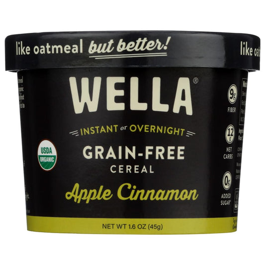 WELLA: Grain Free Cereal Apple Cinnamon Cup 1.6 oz (Pack of 5) - Breakfast > Breakfast Foods - WELLA