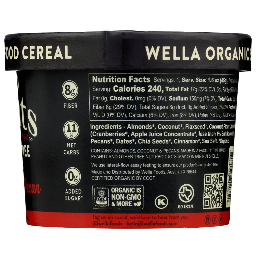 WELLA: N Oats Cranberry Pecan Cups 1.6 oz - Grocery > Breakfast > Breakfast Foods - WELLA