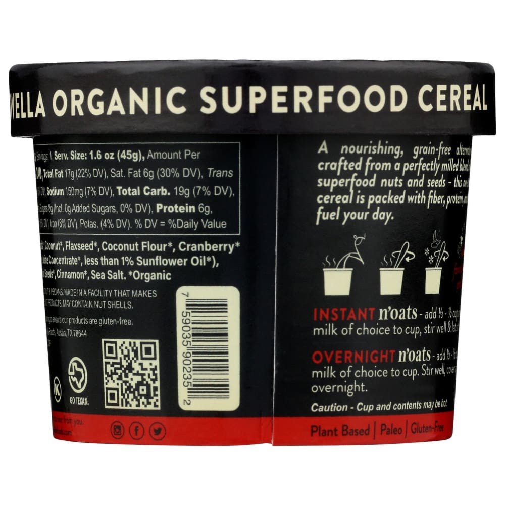 WELLA: N Oats Cranberry Pecan Cups 1.6 oz - Grocery > Breakfast > Breakfast Foods - WELLA