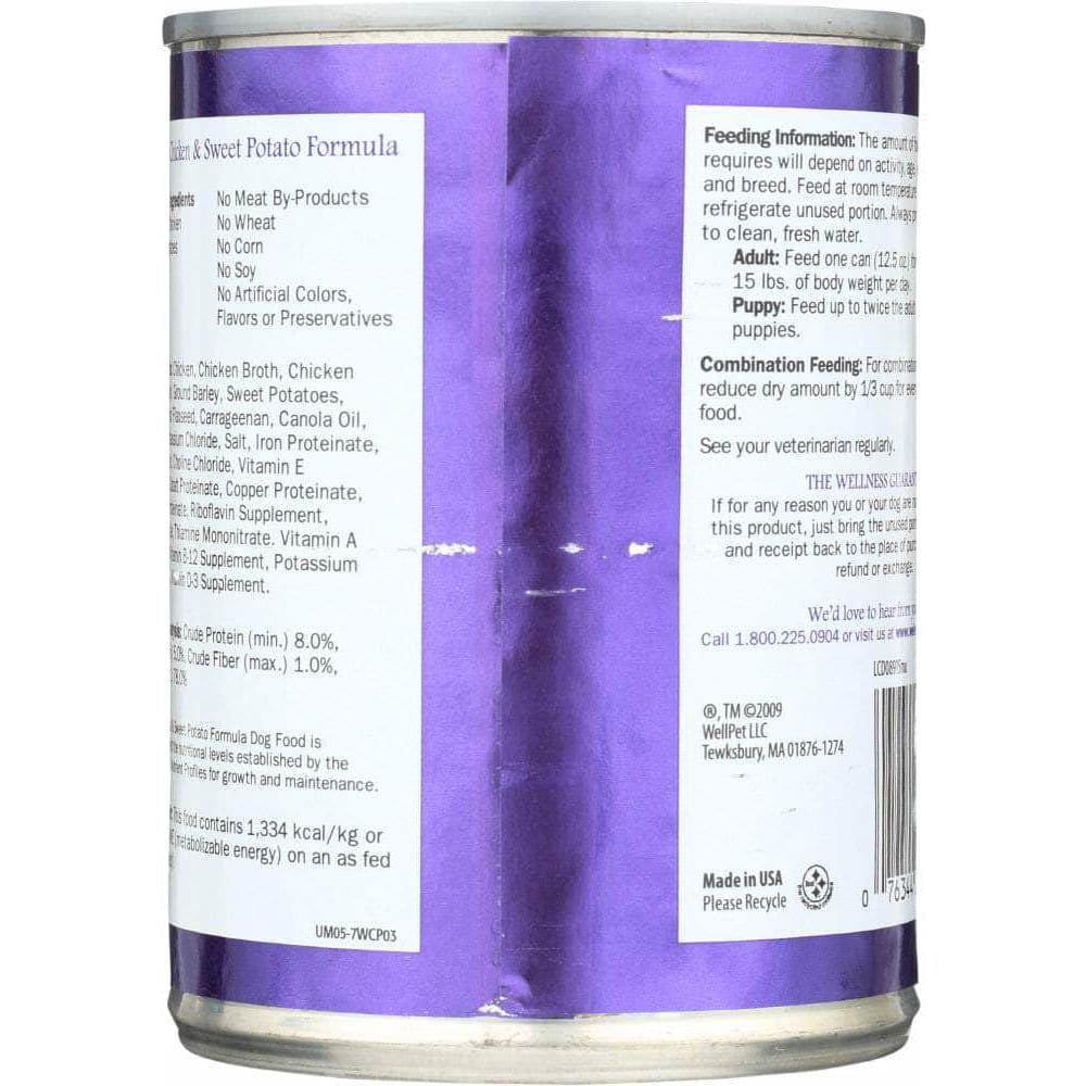 Wellness Wellness Chicken and Sweet Potatoes Dog Food, 12.5 oz