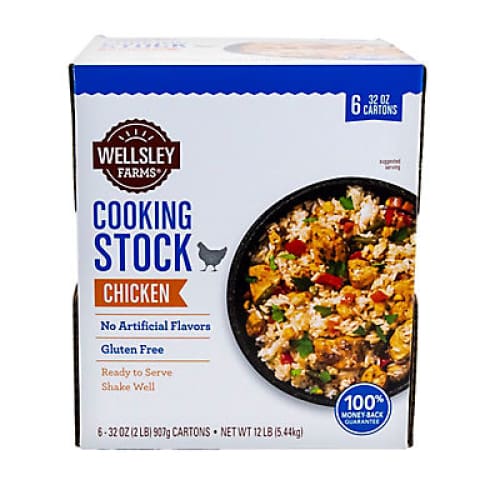 Wellsley Farms Chicken Stock 6 pk./32 oz. - Home/Grocery/Pantry/Soups Ramen & Broth/ - Wellsley Farms