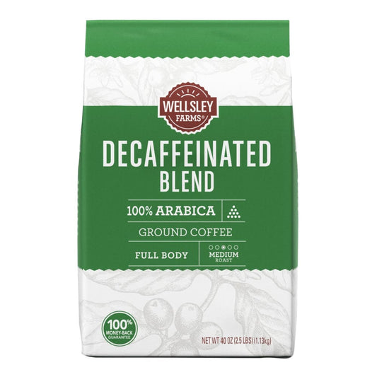Wellsley Farms Decaffeinated Blend Ground Coffee 40 oz. - Wellsley Farms
