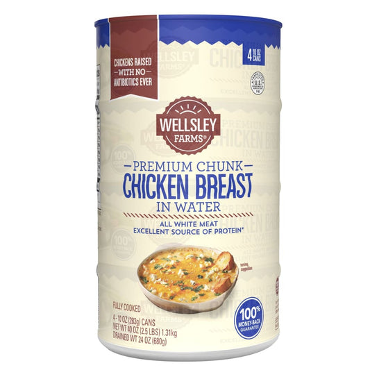 Wellsley Farms Wellsley Farms Premium No Antibiotics Ever Chunk Chicken Breast in Water 4 ct. - Home/Grocery Household & Pet/Canned &