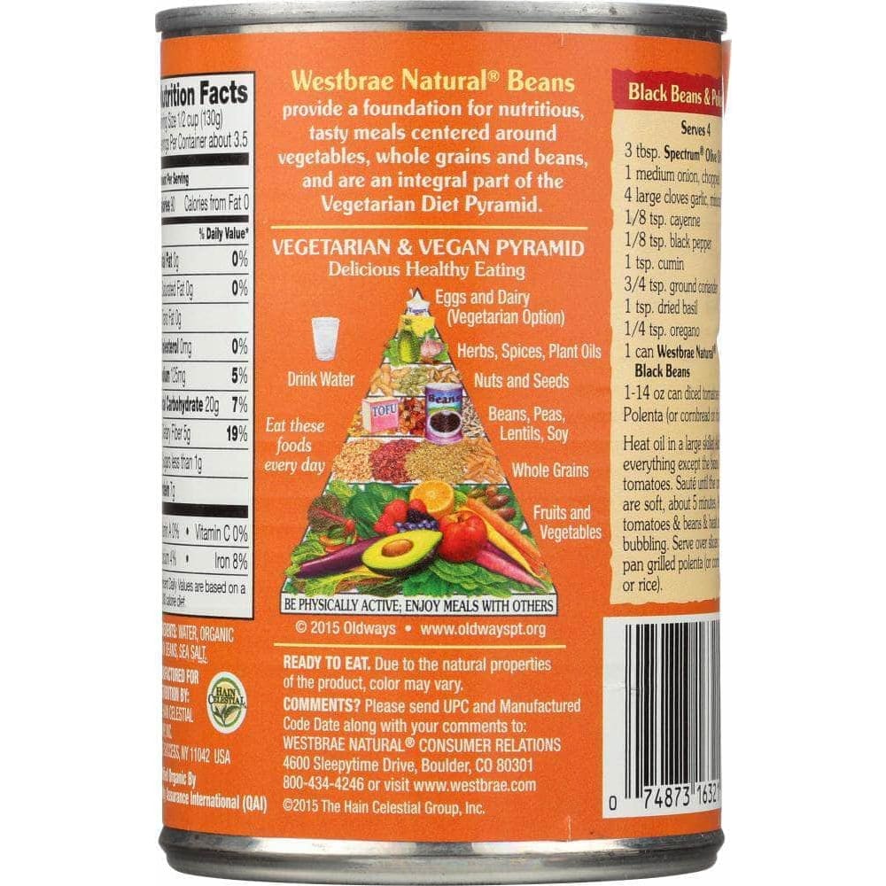 Westbrae Westbrae Natural Vegetarian Organic Black Beans, 15 oz
