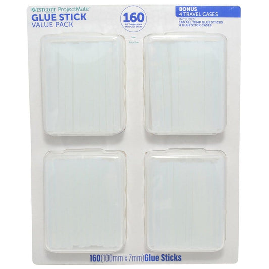 Westcott 160-Count Glue Sticks with 4 Storage Cases - Crafting - Westcott