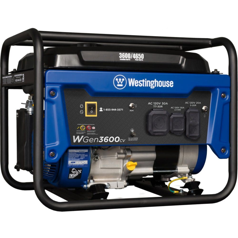 Westinghouse WGen3600cv Generator with CO Sensor 4650 Peak Watts and 3600 Rated Watts - Portable Generators - ShelHealth