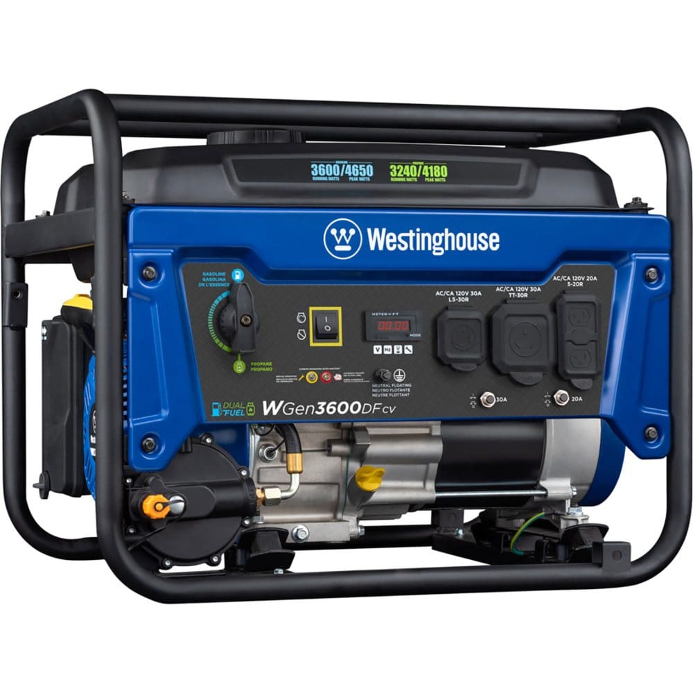 Westinghouse WGen3600DFcv 4650/4180 Peak Watt 3600/3240 Rated Watt Dual Fuel Generator - Westinghouse Generators - ShelHealth