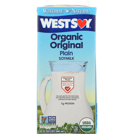 WESTSOY: Organic Soy Milk Plain 32 fo (Pack of 5) - Grocery > Beverages > Milk & Milk Substitutes - WESTSOY