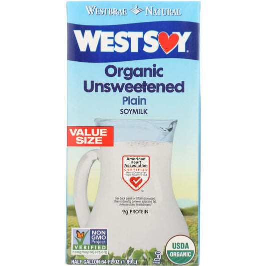 WESTSOY: Organic Unsweetened Original Soymilk 64 oz (Pack of 4) - Beverages > Milk & Milk Substitutes - WESTSOY