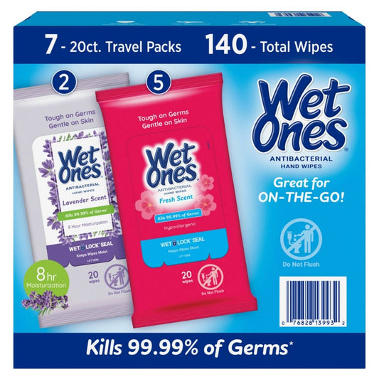 Wet Ones Antibacterial Hand Wipes Fresh Scent/Lavender (20 ct. 7 pk.) - Hand Sanitizers - Wet