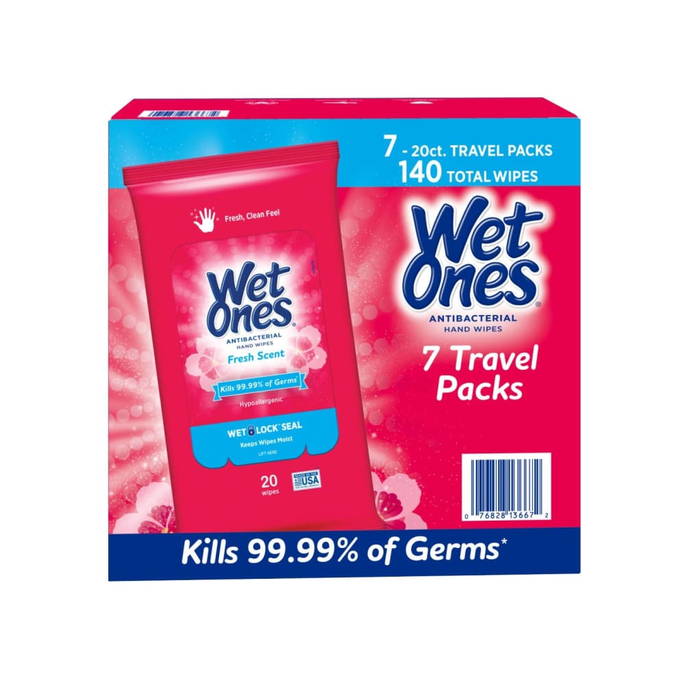 Wet Ones Wet Ones Antibacterial Hand Wipes Travel Pack - Fresh Scent 7 pk./20 ct. - Home/Health & Beauty/Personal Care/Hand Soap &