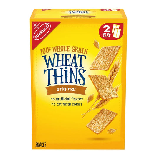 Nabisco Wheat Thins Original Whole Grain Wheat Crackers 40 oz. - Home/Grocery Household & Pet/Canned & Packaged Food/Snacks/Salty Snacks/ -