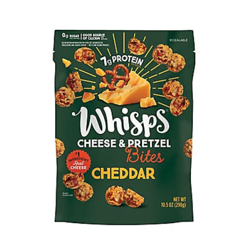 Whisps Cheddar Cheese & Pretzel Bites 10.5 oz. - Home/Grocery/Snacks/Pretzels & Popcorn/ - Whisps