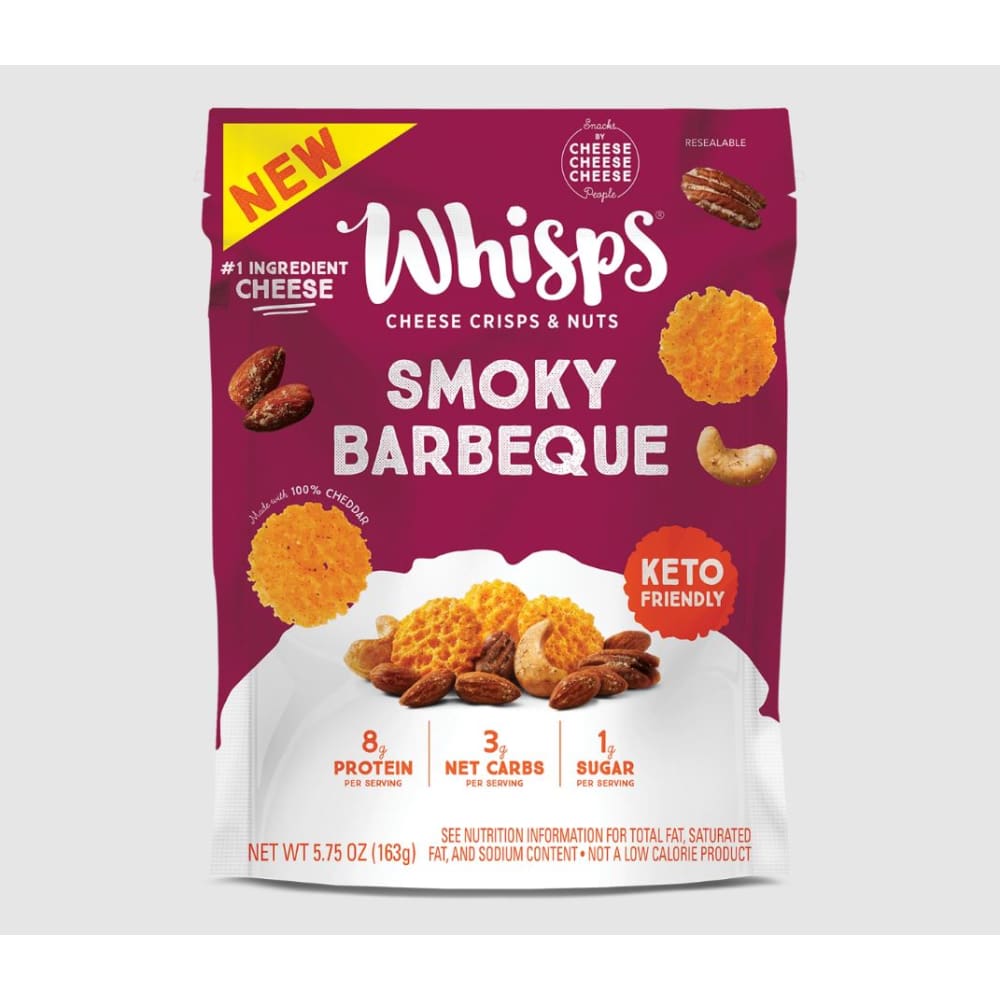WHISPS: Smoky Barbeque Cheese Crisps and Nuts 5.75 oz (Pack of 3) - Grocery > Snacks > Nuts - WHISPS