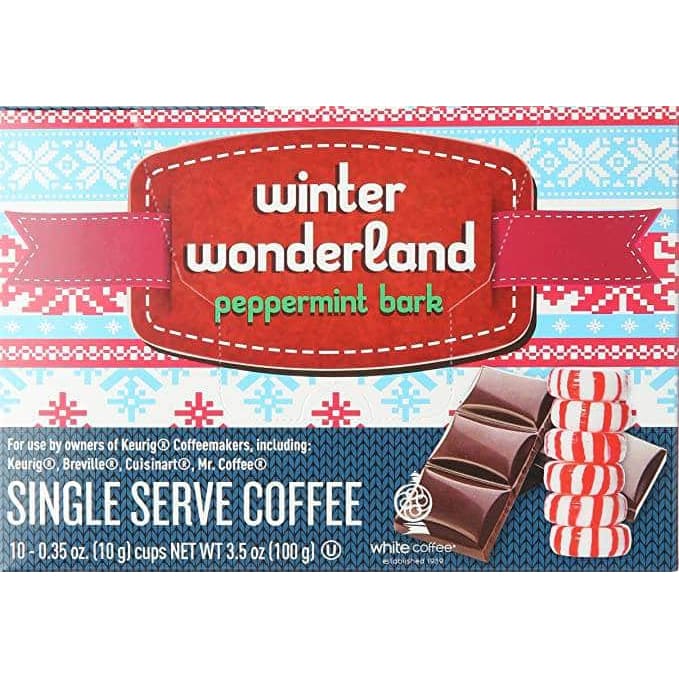 WHITE COFFEE Grocery > Beverages > Coffee, Tea & Hot Cocoa WHITE COFFEE: Peppermint Bark Single Serve Coffee, 10 pc