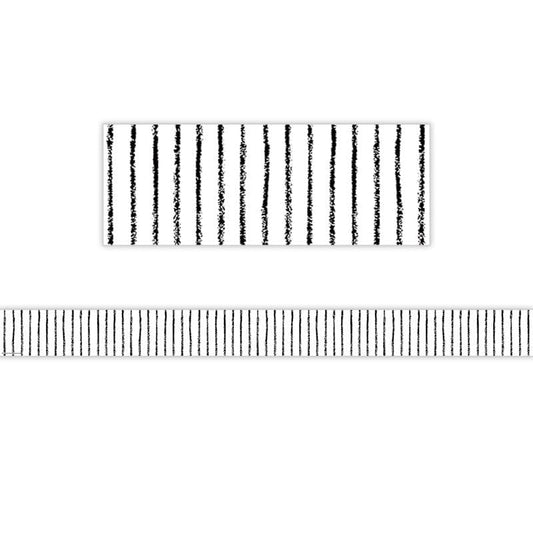 White With Black Pinstripes Trim Straight (Pack of 10) - Border/Trimmer - Teacher Created Resources