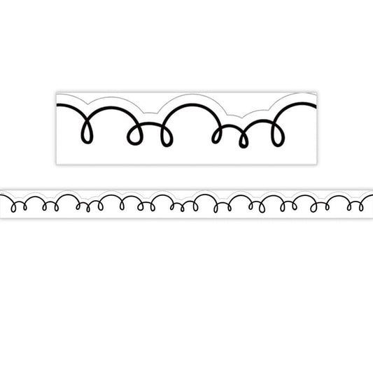 White With Black Squiggles Trim Die Cut (Pack of 10) - Border/Trimmer - Teacher Created Resources