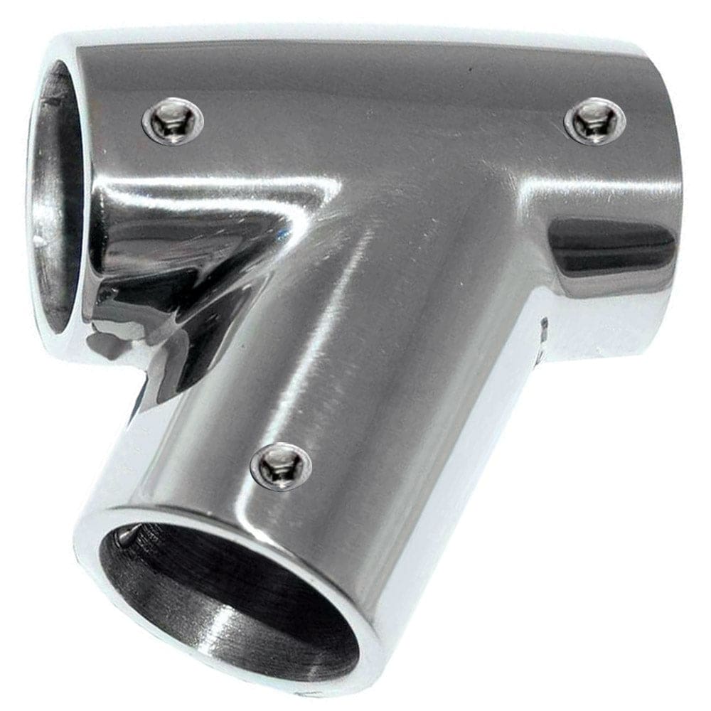 Whitecap 1 O.D. 60° SS Tee - Left - Marine Hardware | Rail Fittings - Whitecap