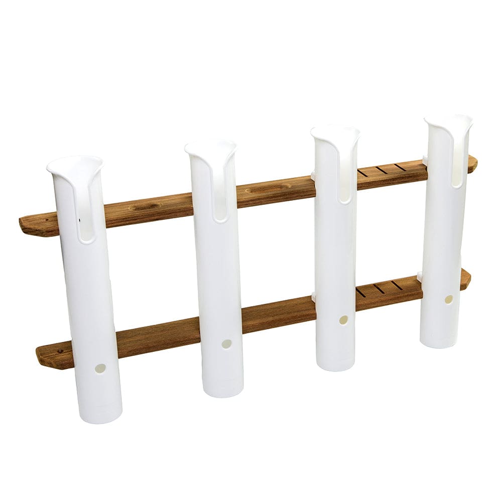 Whitecap Teak 4-Rod Tournament Storage Pack - Marine Hardware | Teak,Hunting & Fishing | Rod & Reel Storage - Whitecap