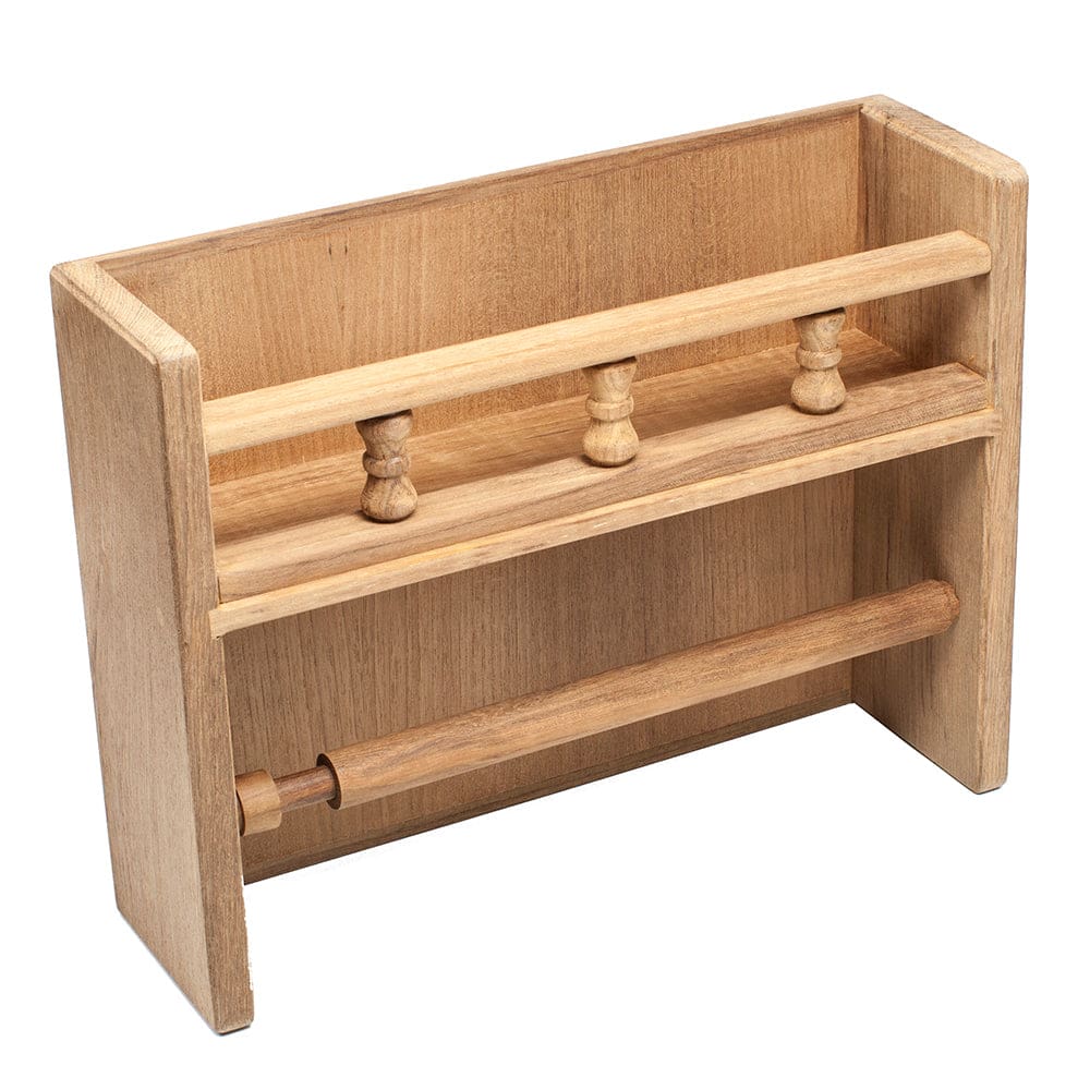 Whitecap Teak Paper Towel Holder w/ Spice Rack - Marine Hardware | Teak,Boat Outfitting | Deck / Galley - Whitecap