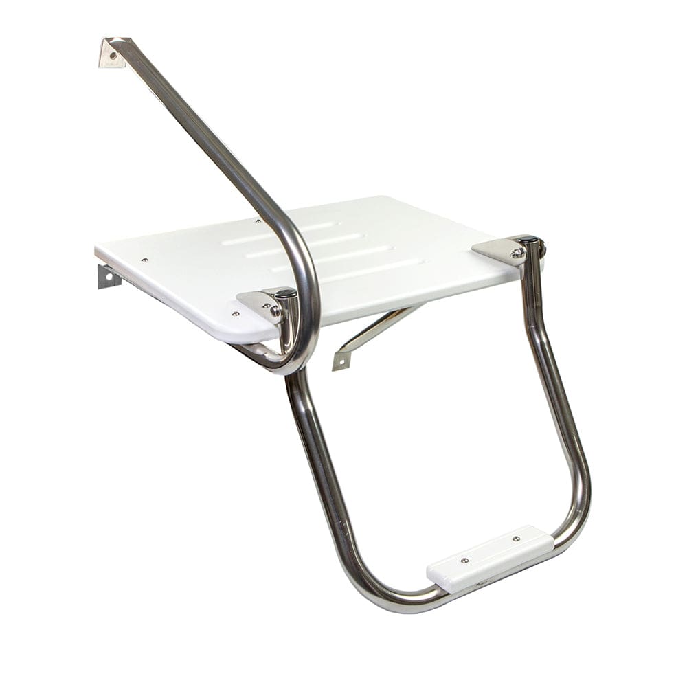 Whitecap White Poly Swim Platform w/ Ladder f/ Outboard Motors - Marine Hardware | Swim Platforms - Whitecap