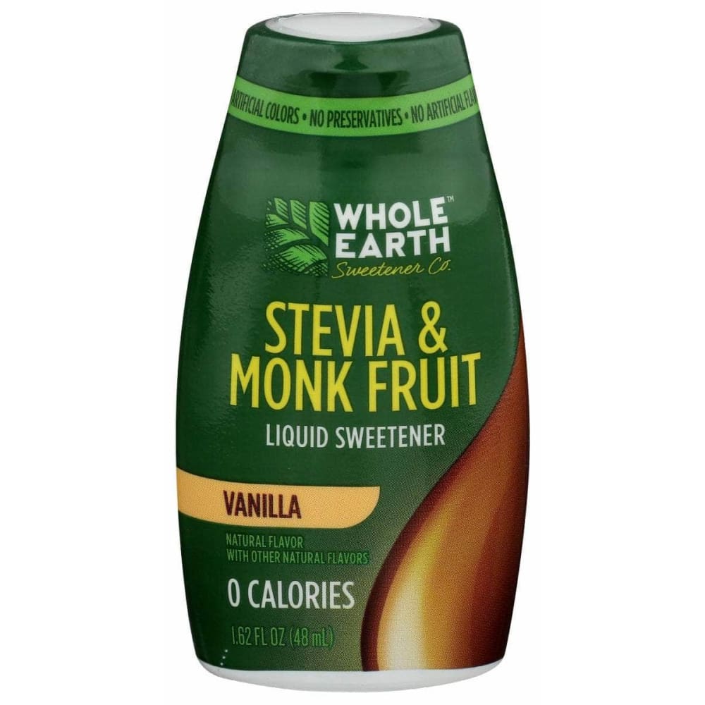 WHOLE EARTH Grocery > Cooking & Baking > Sugars & Sweeteners WHOLE EARTH Stevia and Monk Fruit Liquid Sweetener Vanilla Flavor, 1.62 oz