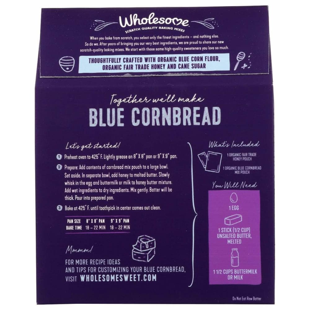 WHOLESOME Grocery > Cooking & Baking > Baking Ingredients WHOLESOME: Mix Cornbread Blue Corn, 15 oz