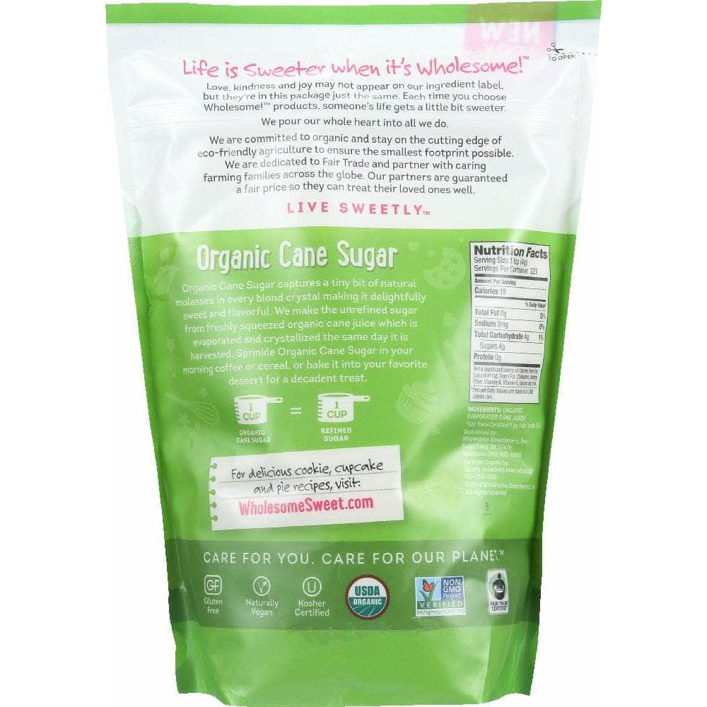 Wholesome Wholesome Sweeteners Organic Cane Sugar, 32 oz