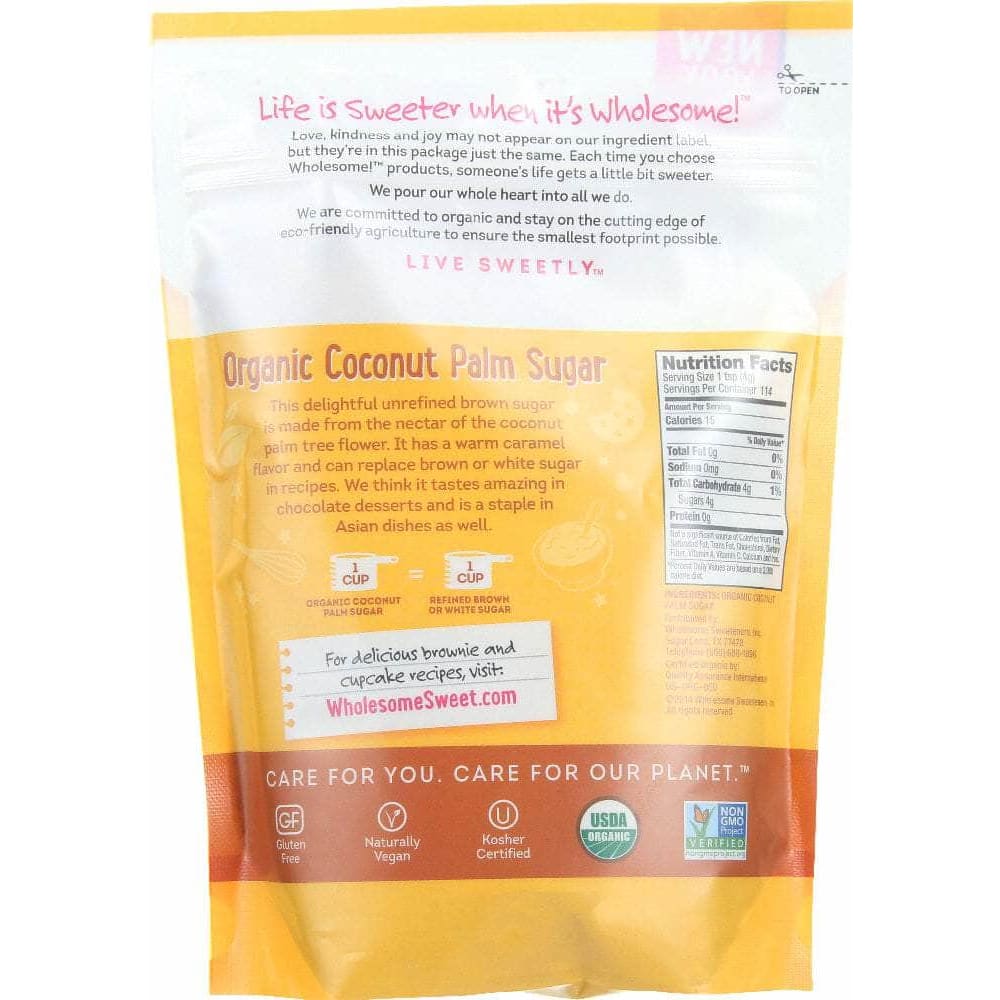 Wholesome Wholesome Sweeteners Organic Coconut Palm Sugar, 16 oz
