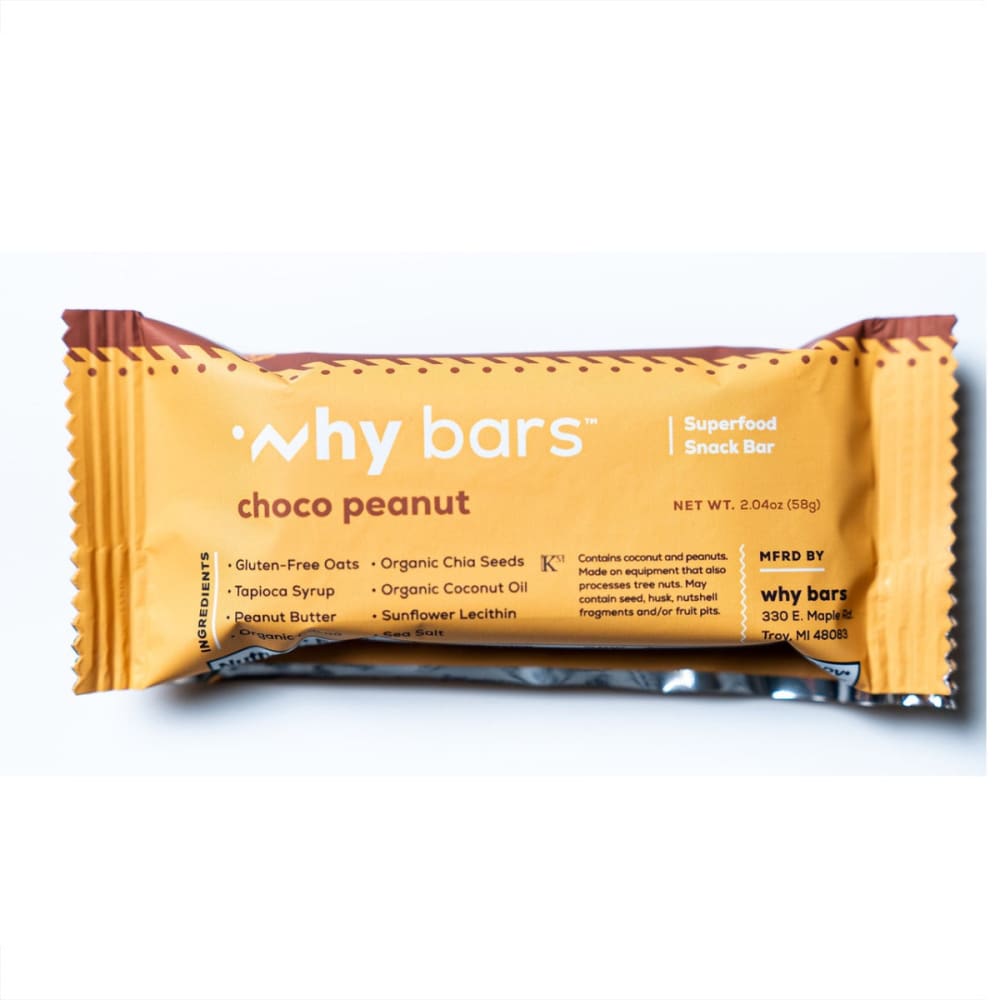 WHY BARS: Choco Peanut Bar 2.04 oz (Pack of 5) - Grocery > Nutritional Bars - WHY BARS