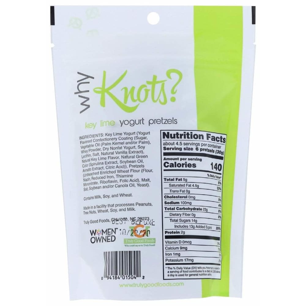 WHY KNOTS Why Knots Pretzel Key Lm Yogurt Cov, 4.5 Oz