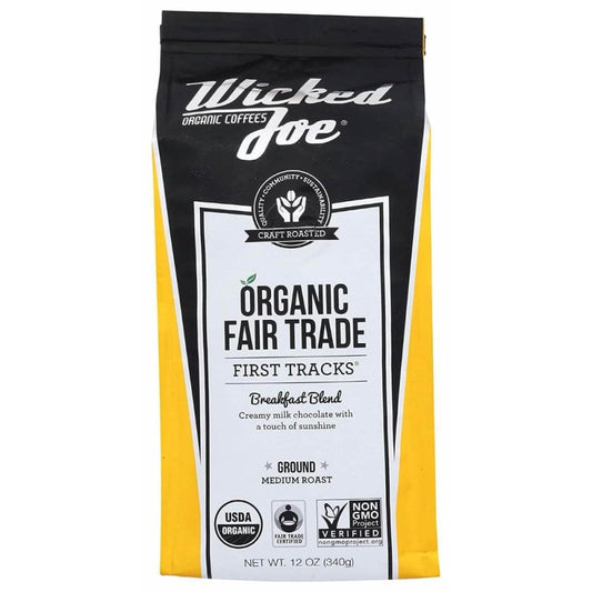 WICKED JOE COFFEE Wicked Joe Coffee First Tracks Breakfast Blend Ground Coffee, 12 Oz