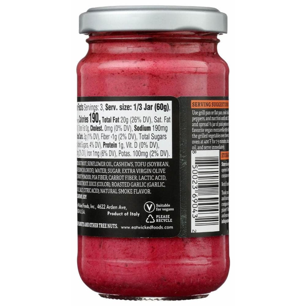 WICKED Grocery > Pantry > Pasta and Sauces WICKED: Sauce Pesto Pink Beetroot, 6.7 oz