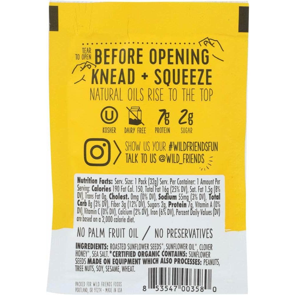 Wild Friends Wild Friends Organic Sunflower Butter Honey, 1.15 oz