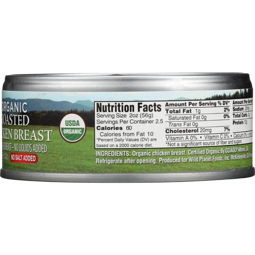 WILD PLANET Wild Planet Organic Roasted Chicken Breast With No Salt, 5 Oz