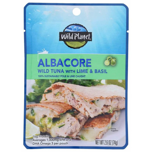 WILD PLANET Wild Planet Pouch Albacore Bsl Lime, 2.6 Oz