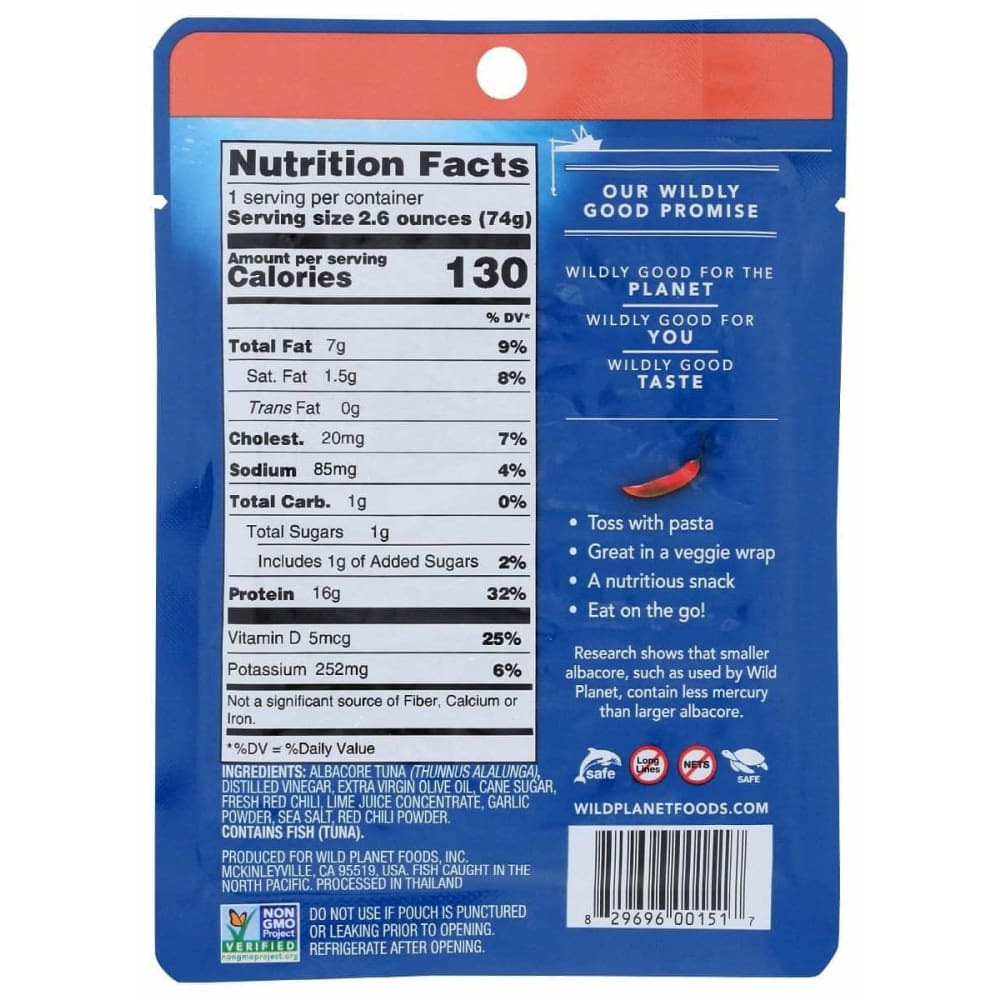 WILD PLANET Wild Planet Pouch Albacore Chili Pepper, 2.6 Oz