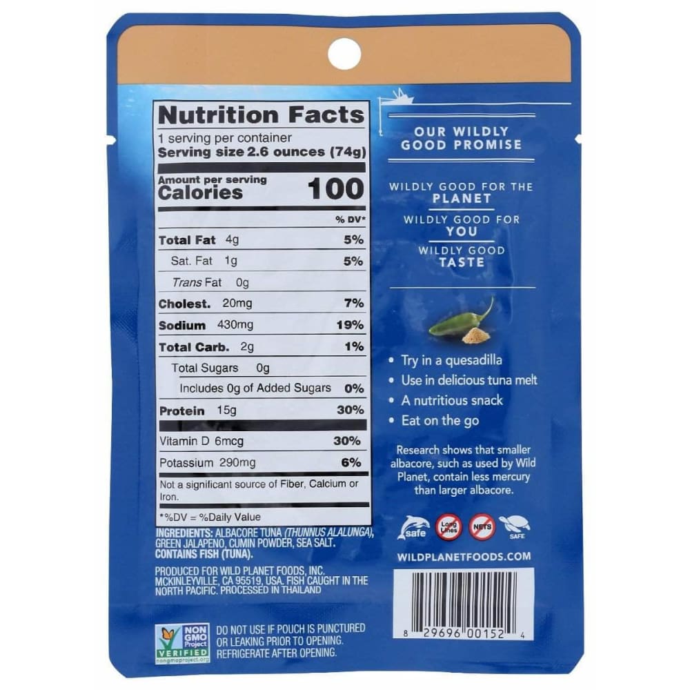 WILD PLANET Wild Planet Pouch Albacore Jlpno Cmn, 2.6 Oz