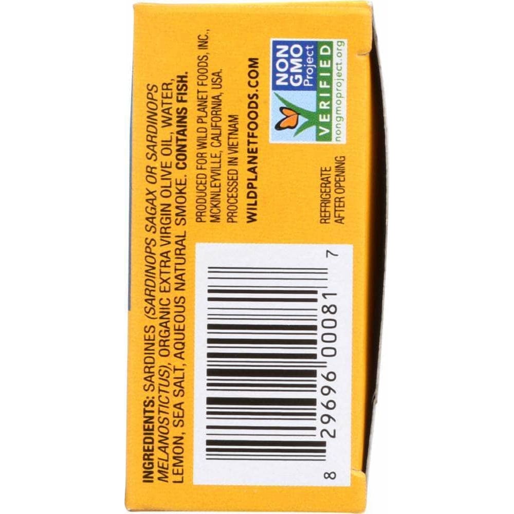 Wild Planet Wild Planet Wild Sardines in Extra Virgin Olive Oil With Lemon, 4.4 oz