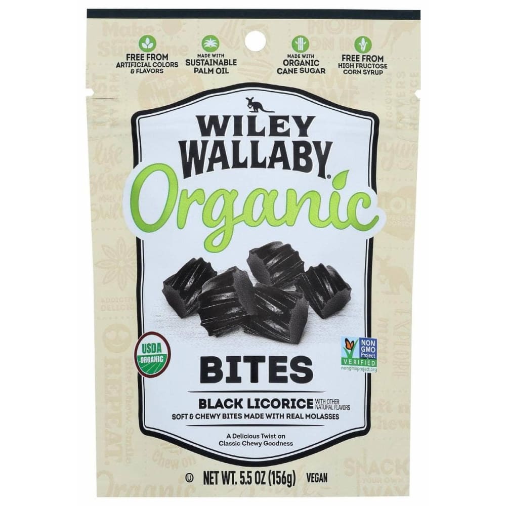 WILEY WALLABY Grocery > Chocolate, Desserts and Sweets > Candy WILEY WALLABY: Candy Bites Black Org, 5.5 oz