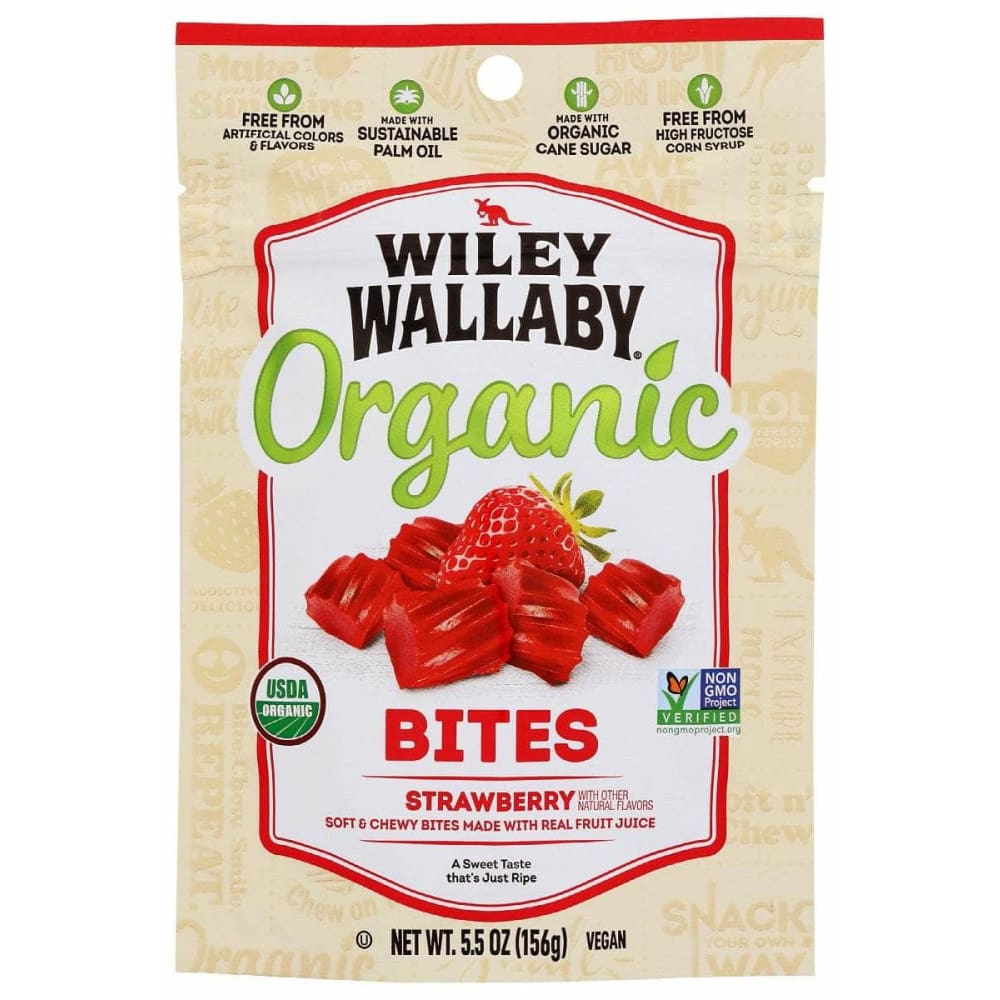 WILEY WALLABY Grocery > Chocolate, Desserts and Sweets > Candy WILEY WALLABY: Organic Strawberry Bites Candy, 5.5 oz