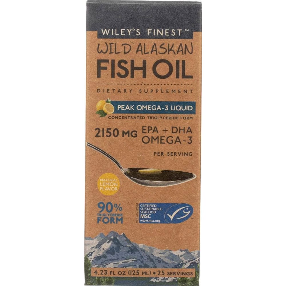 WILEYS FINEST Health > Vitamins & Supplements WILEYS FINEST: Peak Omega 3 Liquid Wild Alaskan Fish Oil, 4.23 oz