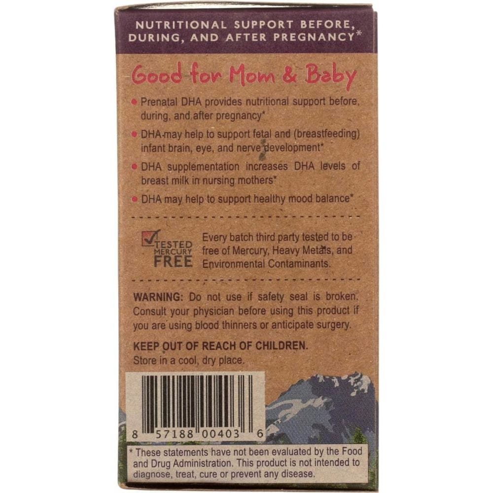 WILEYS FINEST Vitamins & Supplements > Vitamins & Minerals WILEYS FINEST: Prenatal DHA Wild Alaskan Fish Oil Softgel, 60 sg